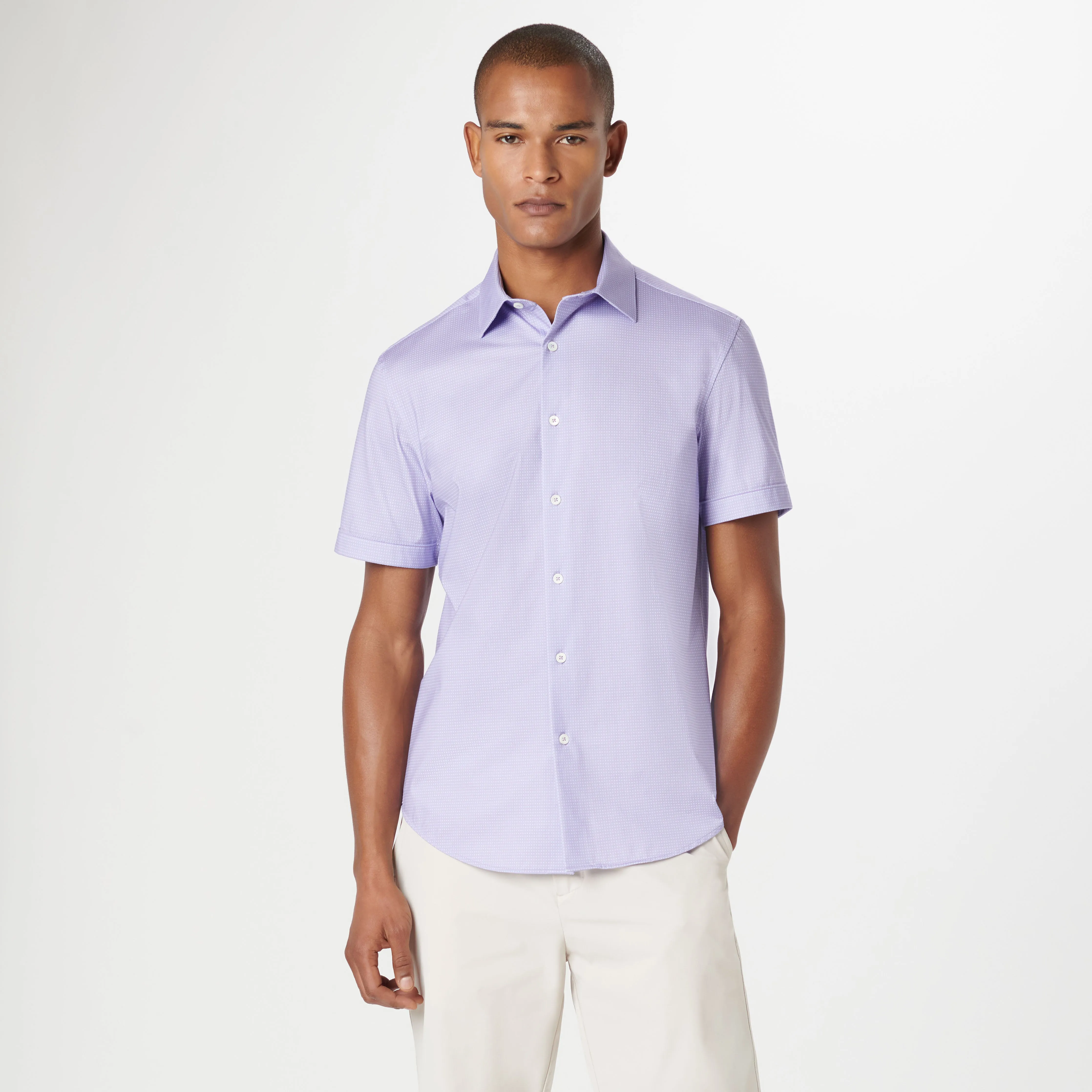 Miles Pin Dot OoohCotton Short Sleeve Shirt