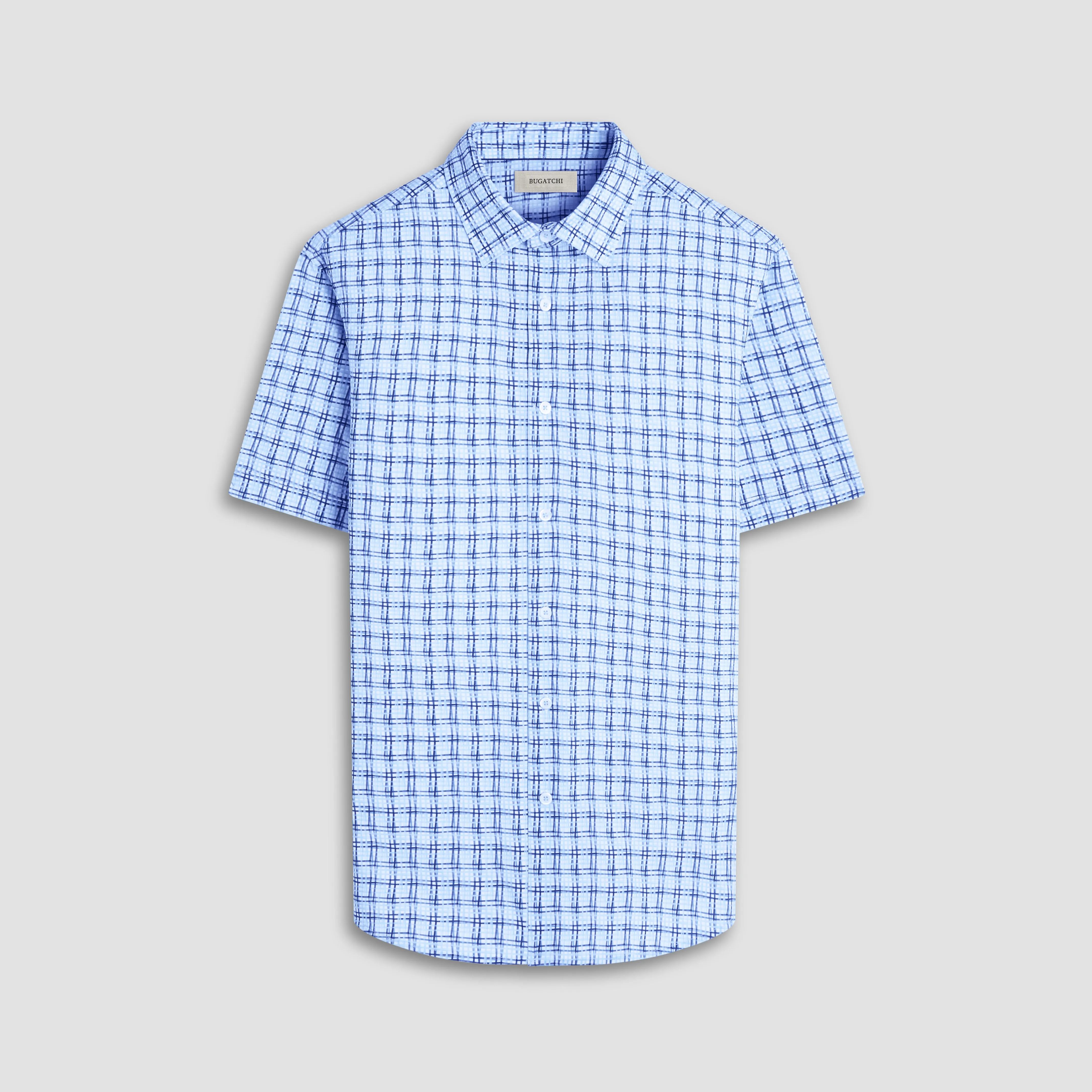 Miles Windowpane OoohCotton Short-Sleeve Shirt