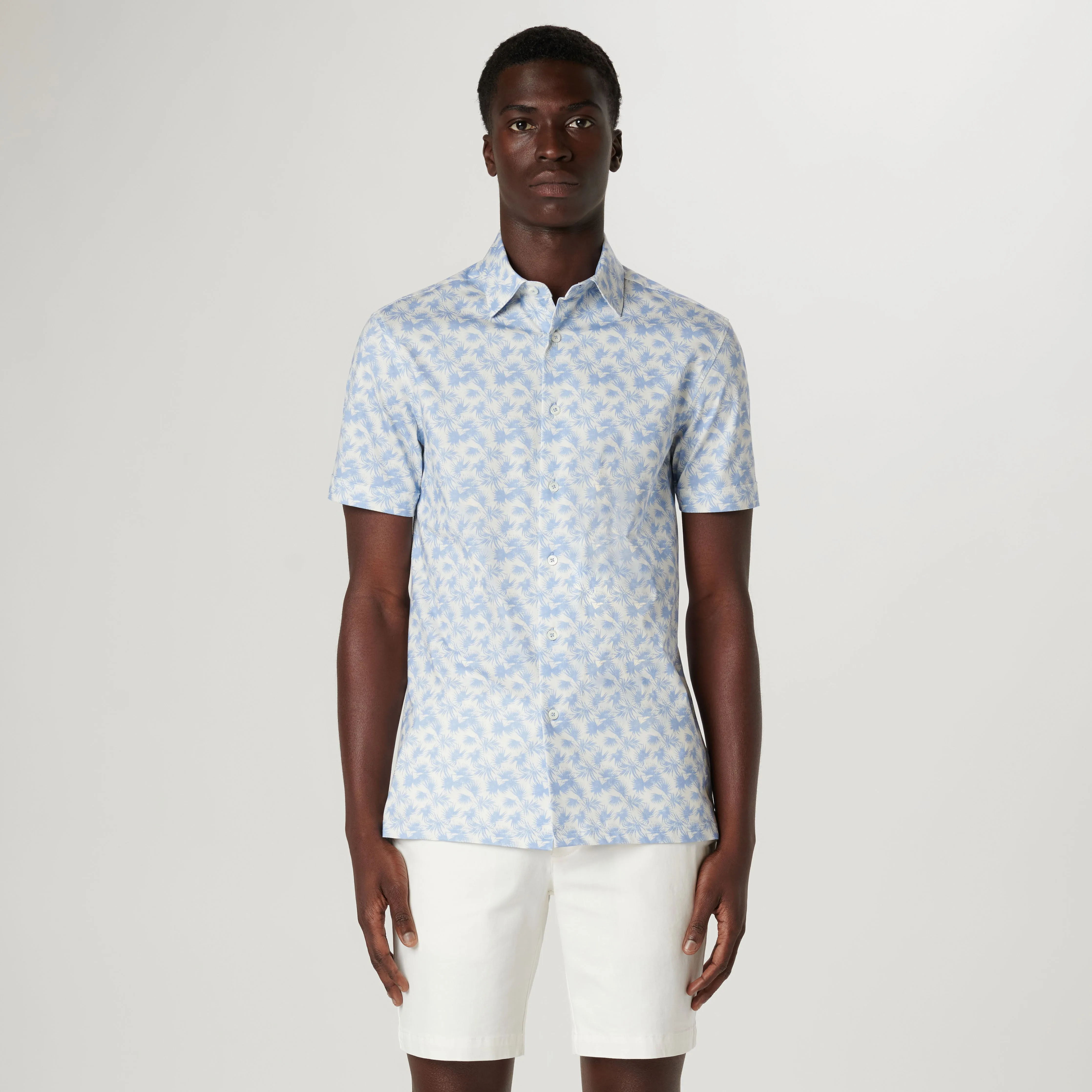 Milo Leaf Print OoohCotton Short Sleeve Shirt