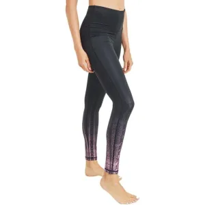 MONO B APH2884 Black and Pink Ombre Snake Skin Print Yoga Leggings