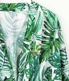 Monogram Palm Leaf Cotton Robes