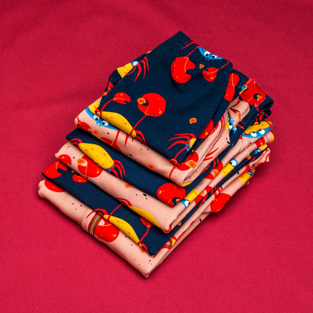 Navy Crab Leggings