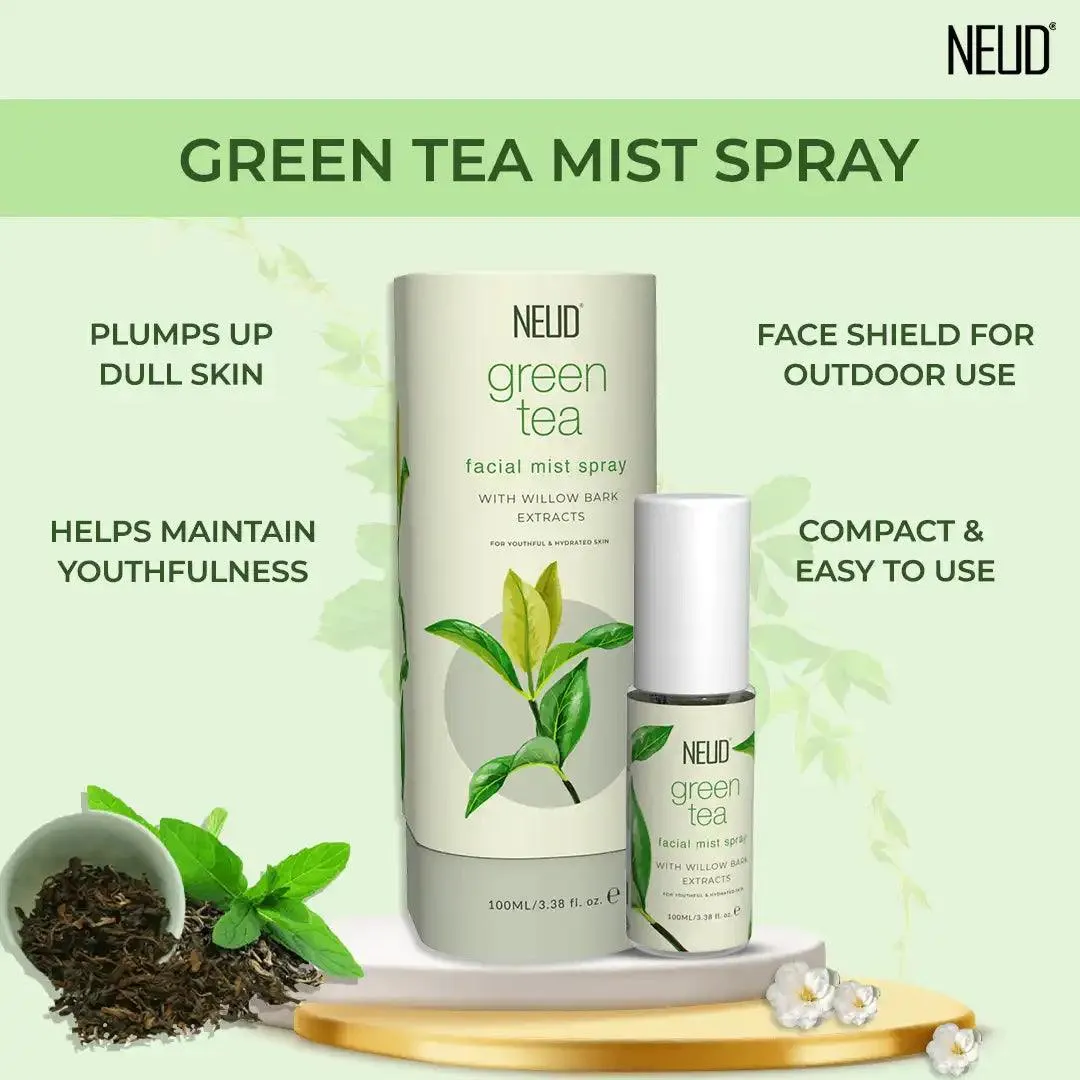 NEUD Green Tea Facial Mist Spray For Youthful and Hydrated Skin - 100ml