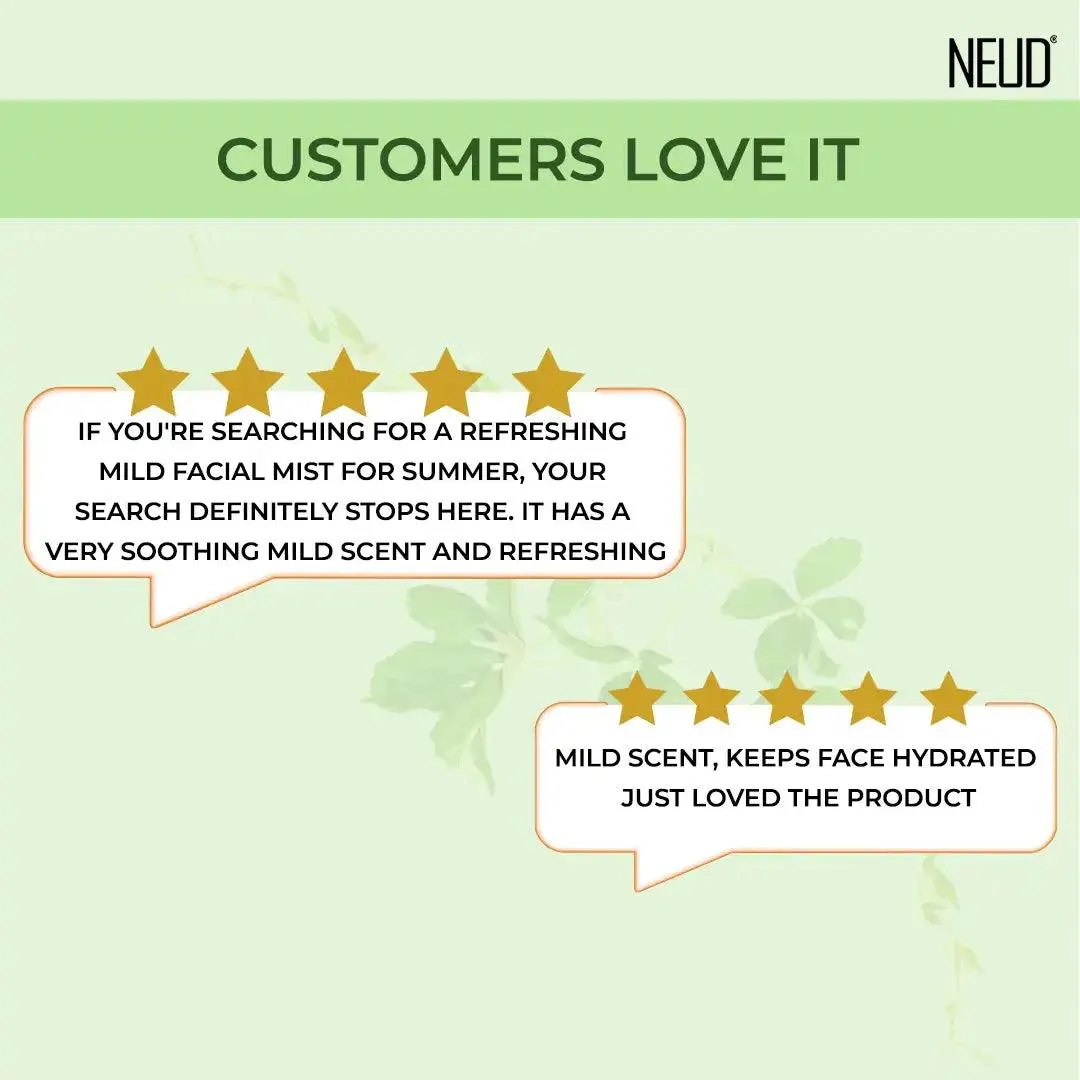 NEUD Green Tea Facial Mist Spray For Youthful and Hydrated Skin - 100ml
