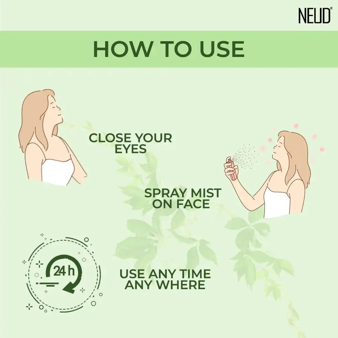 NEUD Green Tea Facial Mist Spray For Youthful and Hydrated Skin - 100ml