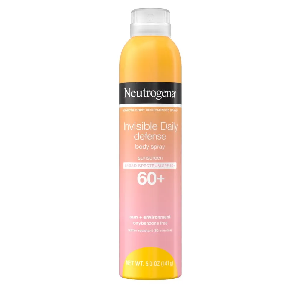 Neutrogena Invisible Daily Defense Body Spray Sunscreen Broad Spectrum SPF 60 