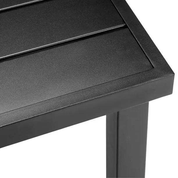 New in box! Mainstays Outdoor Metal Dining Table, 61.8" x 38.2" x 28.4", can accommodate up to 6 chairs, CHAIRS NOT INCLUDED