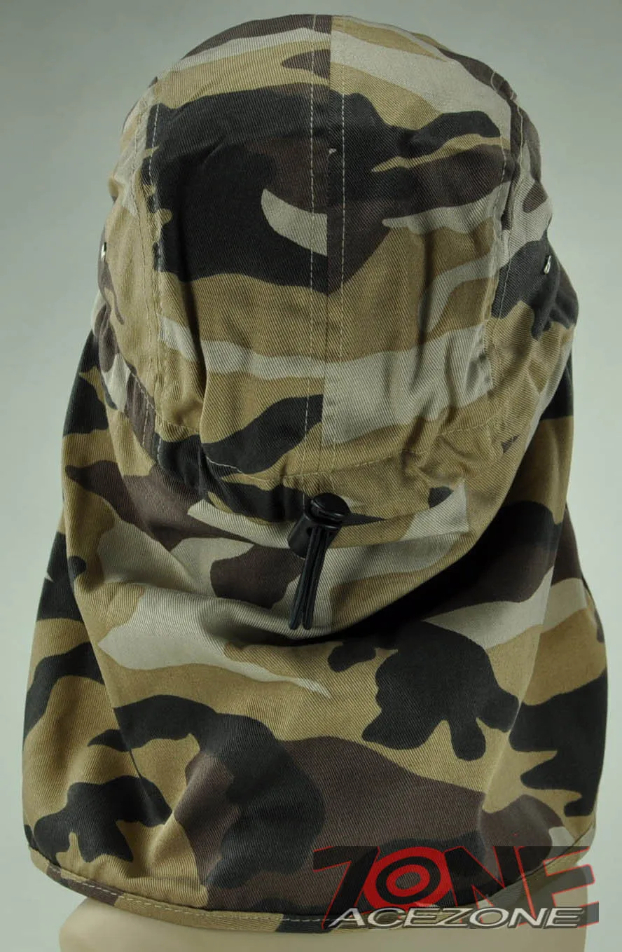 NEW UV SHIELD OUTDOOR SUN PROTECTION EARFLAP SPORT CAP HAT D1 CAMO