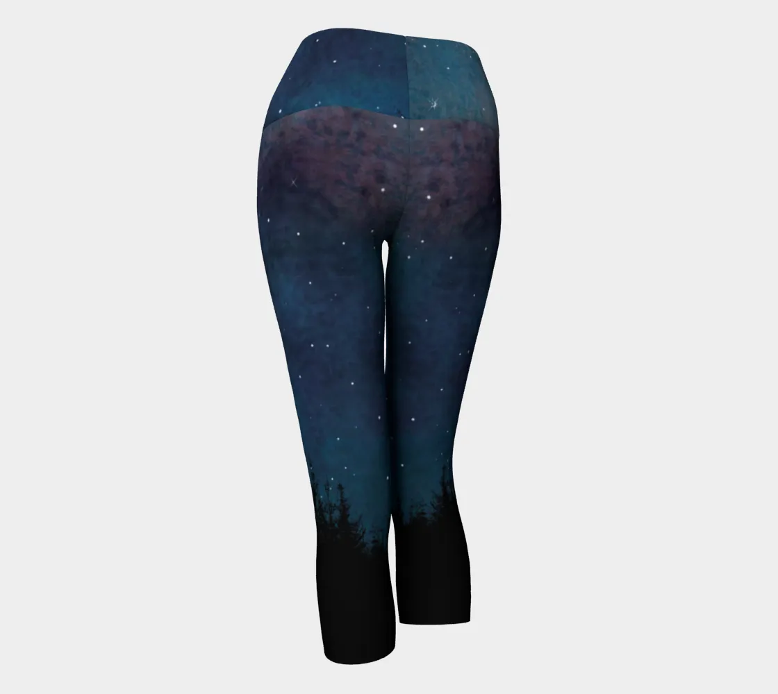 Night Sky Capri Yoga Leggings