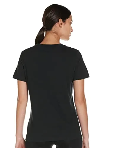 Nike Women's Dry Tee Drifit Crew, Black/Black/Heather/(White), Small