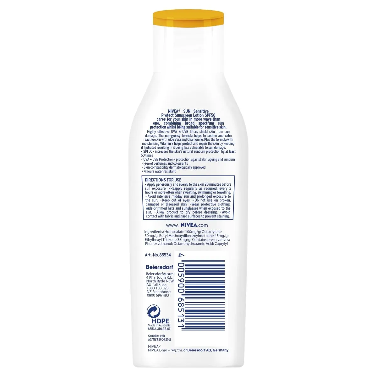 Nivea Sensitive Protect SPF50  Sunscreen Lotion 200mL