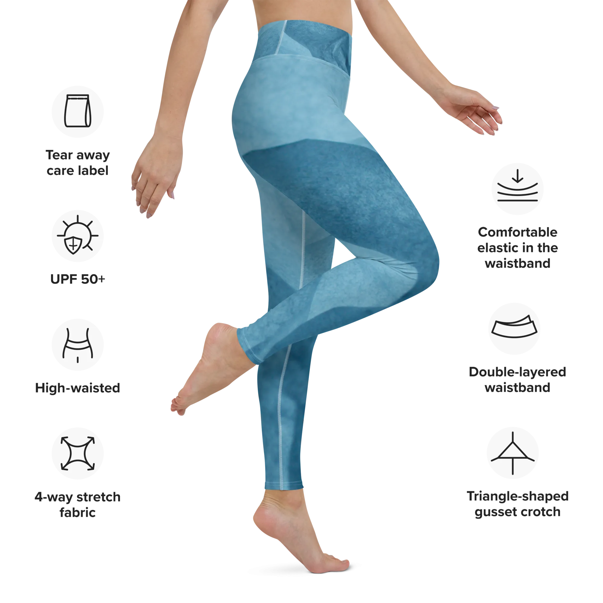 Octavia - Light Blue High Waisted Leggings