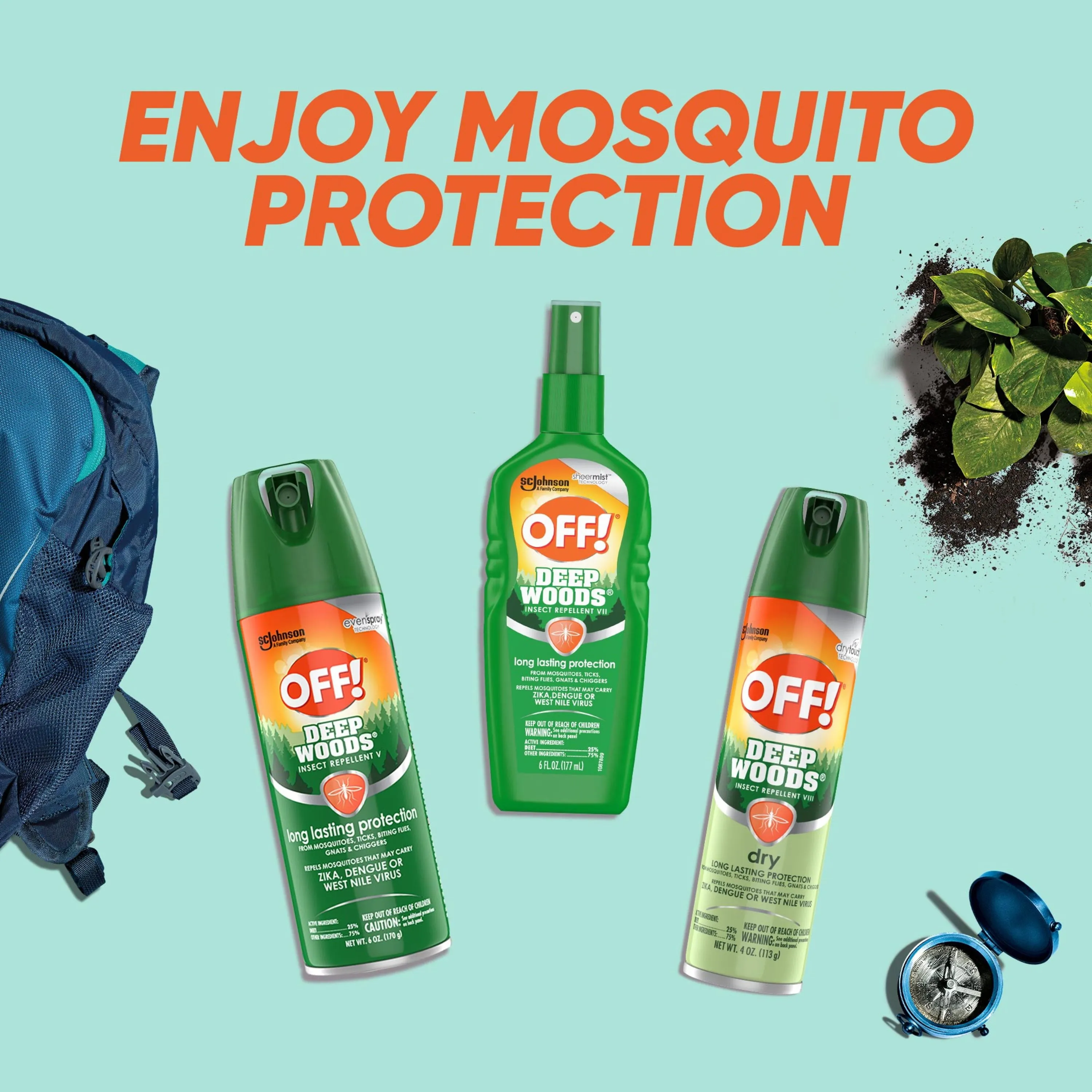 OFF! Deep Woods Insect Repellent V, 8 oz, 2 ct