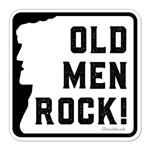 Old Men Rock Sign Sticker