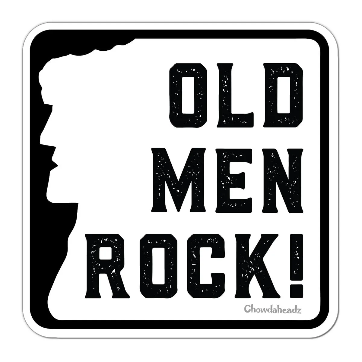 Old Men Rock Sign Sticker