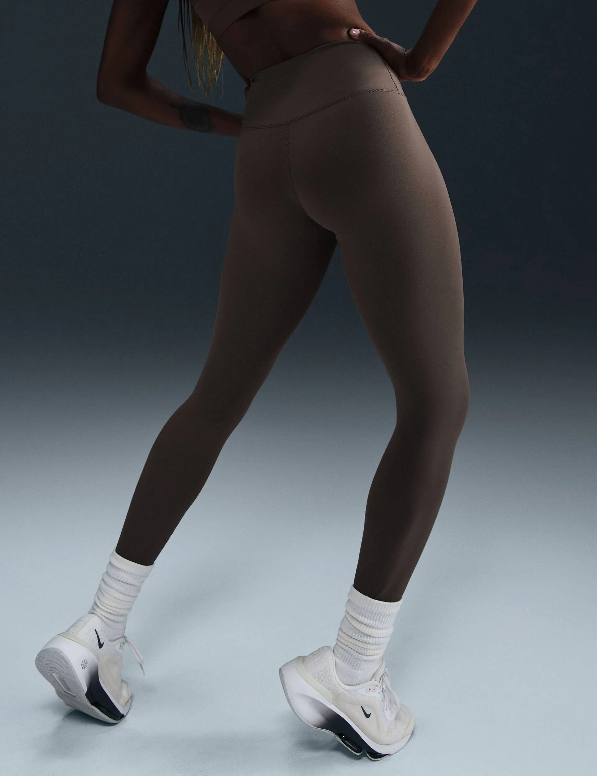 One High Waisted Leggings - Ironstone/Black