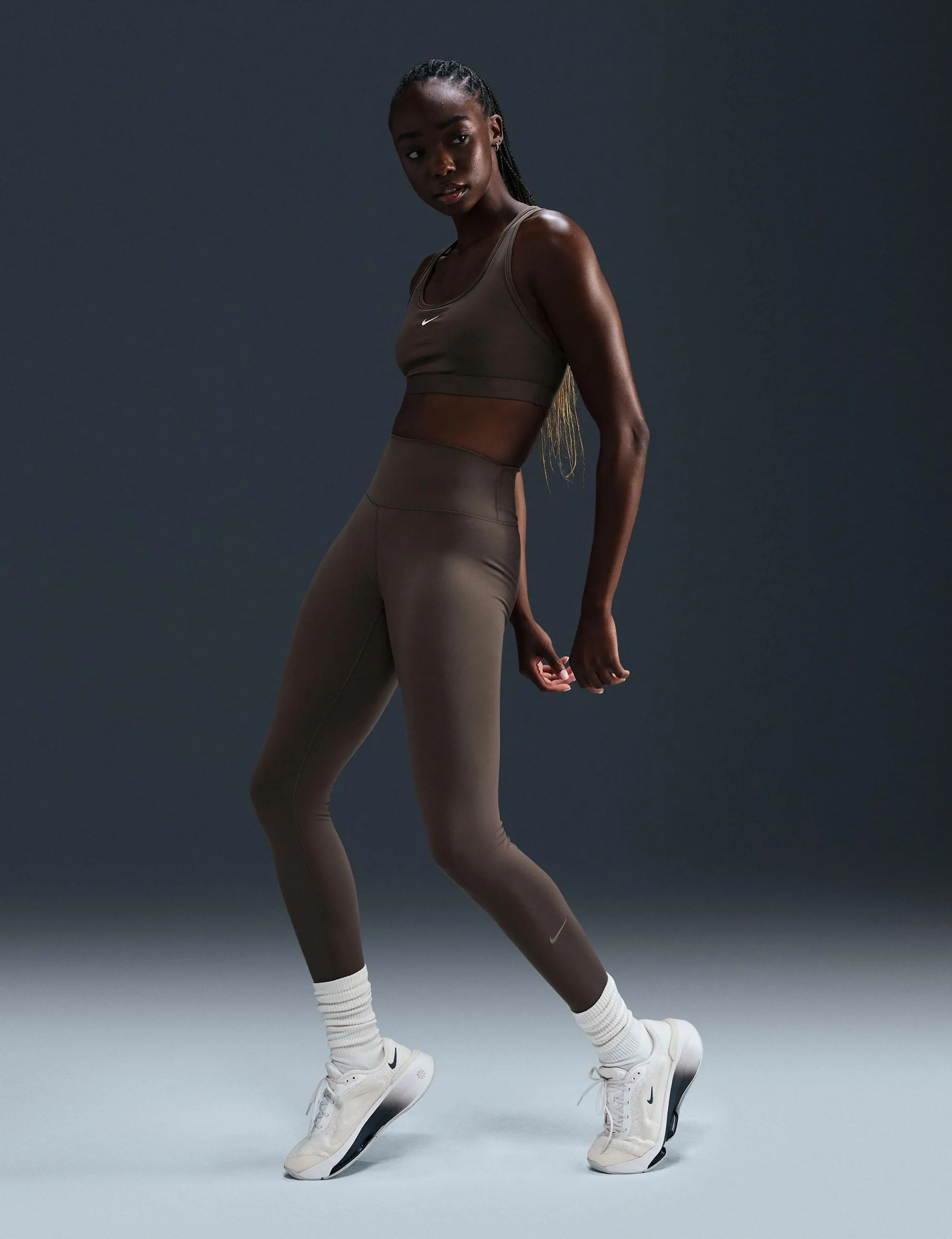 One High Waisted Leggings - Ironstone/Black