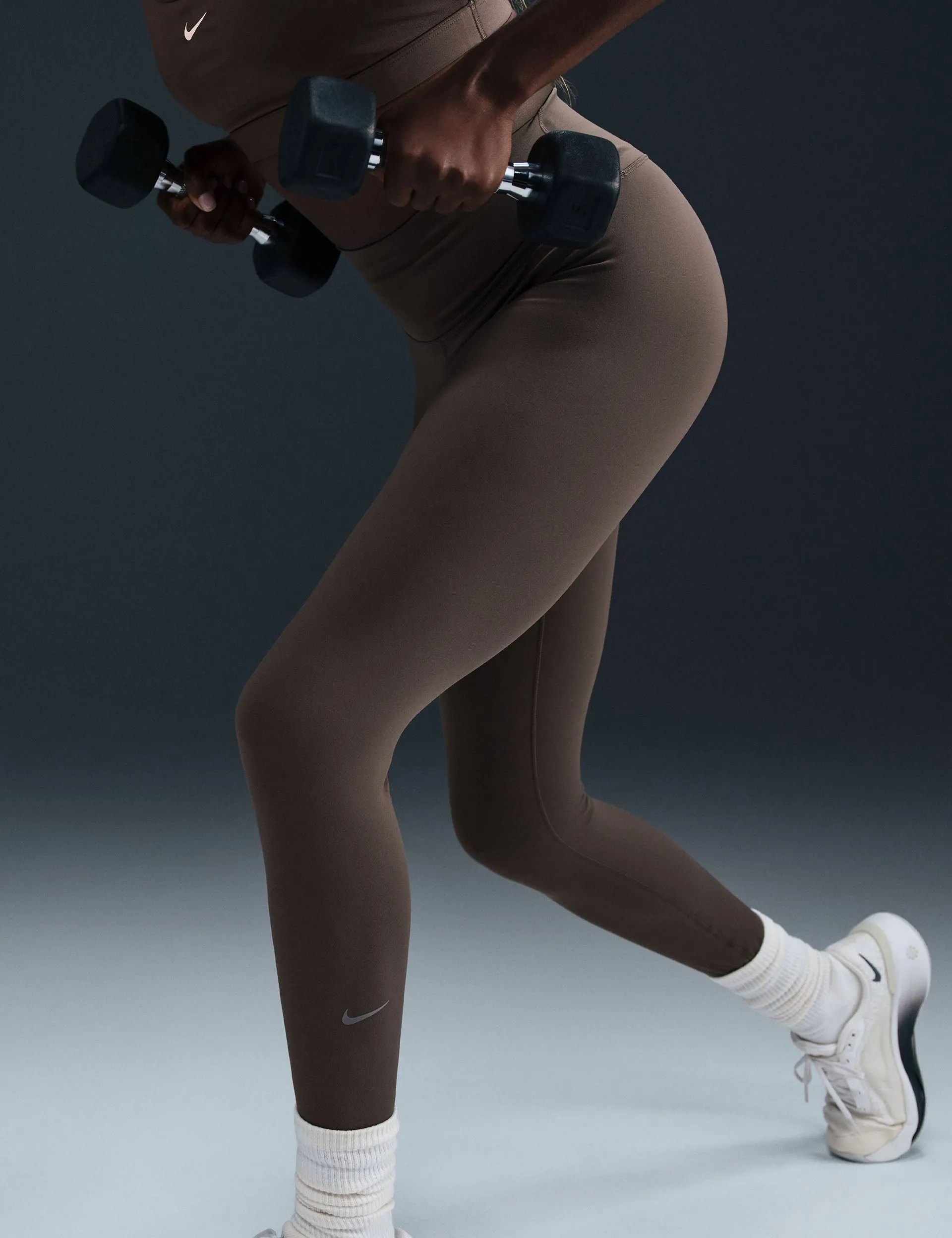 One High Waisted Leggings - Ironstone/Black