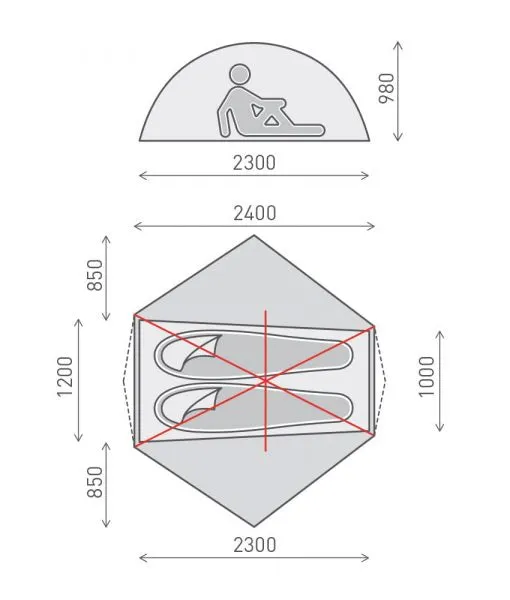 One Planet Goondie 2 Person Tent Mesh Inner Only
