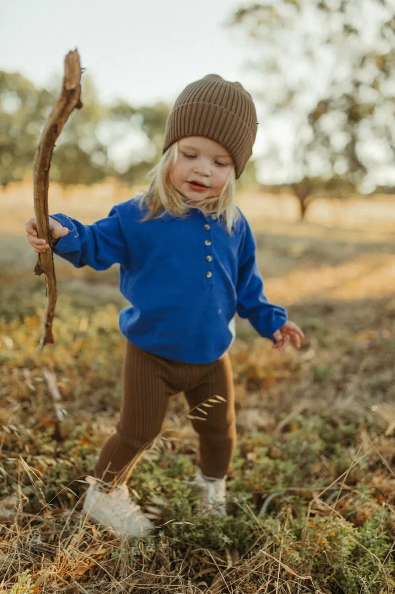 Organic Ribbed Leggings - Espresso