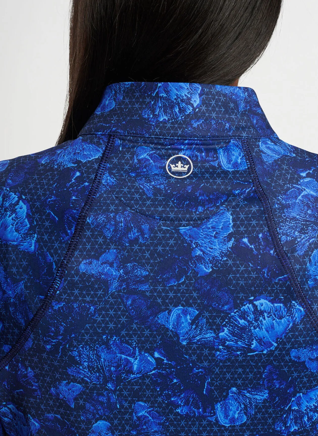 Peter Millar Women's Ginko Print Raglan Sleeve Perth Layer - Abaco Blue