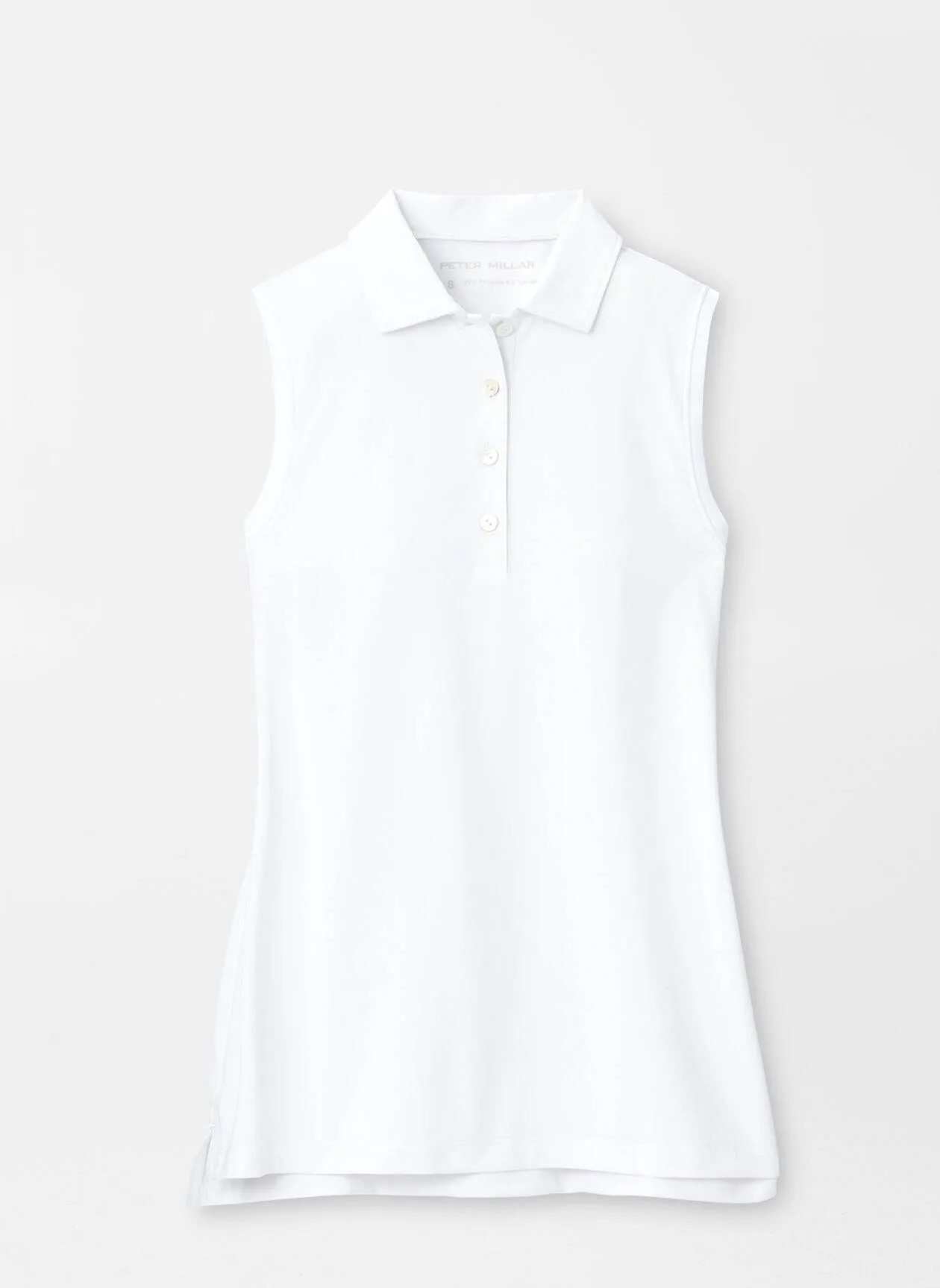 Peter Millar Womens Sleeveless Banded Button Polo - WHITE