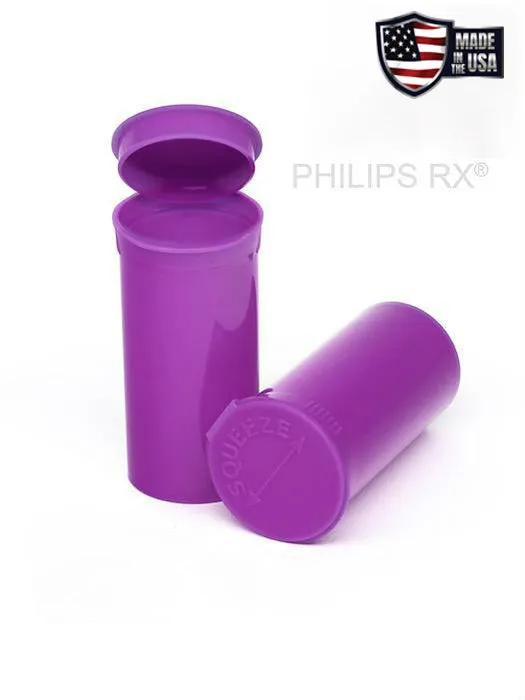 Philips RX 13 Dram Pop Top Vial - 1 Gram - Child Resistant - Grape - Opaque (315 Count)
