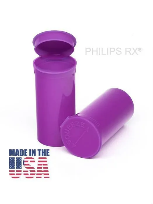 Philips RX 13 Dram Pop Top Vial - 1 Gram - Child Resistant - Grape - Opaque (315 Count)