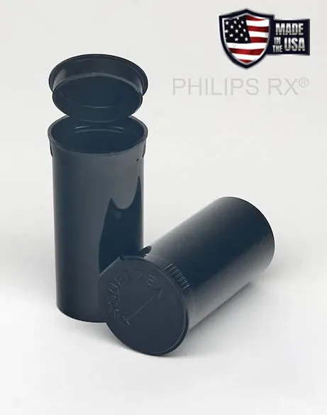 Philips RX 13 Dram Pop Top Vial - Child Resistant - Black - Opaque (315 Count)