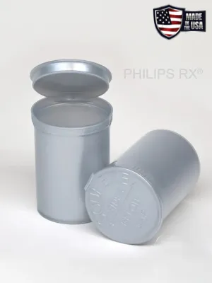Philips RX 30 Dram Pop Top Vial - 1/4 Oz - Child Resistant - Opaque Silver - (150 Count)