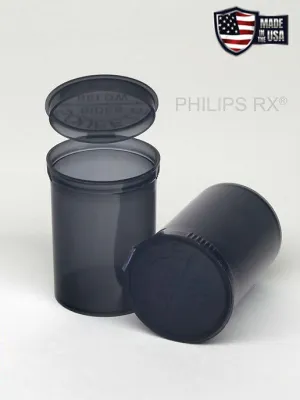 Philips RX 30 Dram Pop Top Vial - 1/4 Oz - Child Resistant - Smoke - Translucent (150 Count)