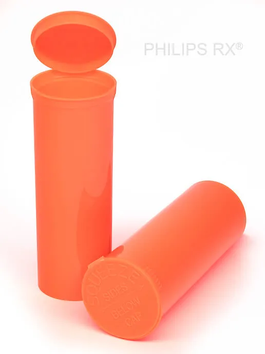 Philips RX 60 Dram Pop Top Vial - 1/2 Oz - Child Resistant - Opaque Mango - Pallet (5,400 Count)