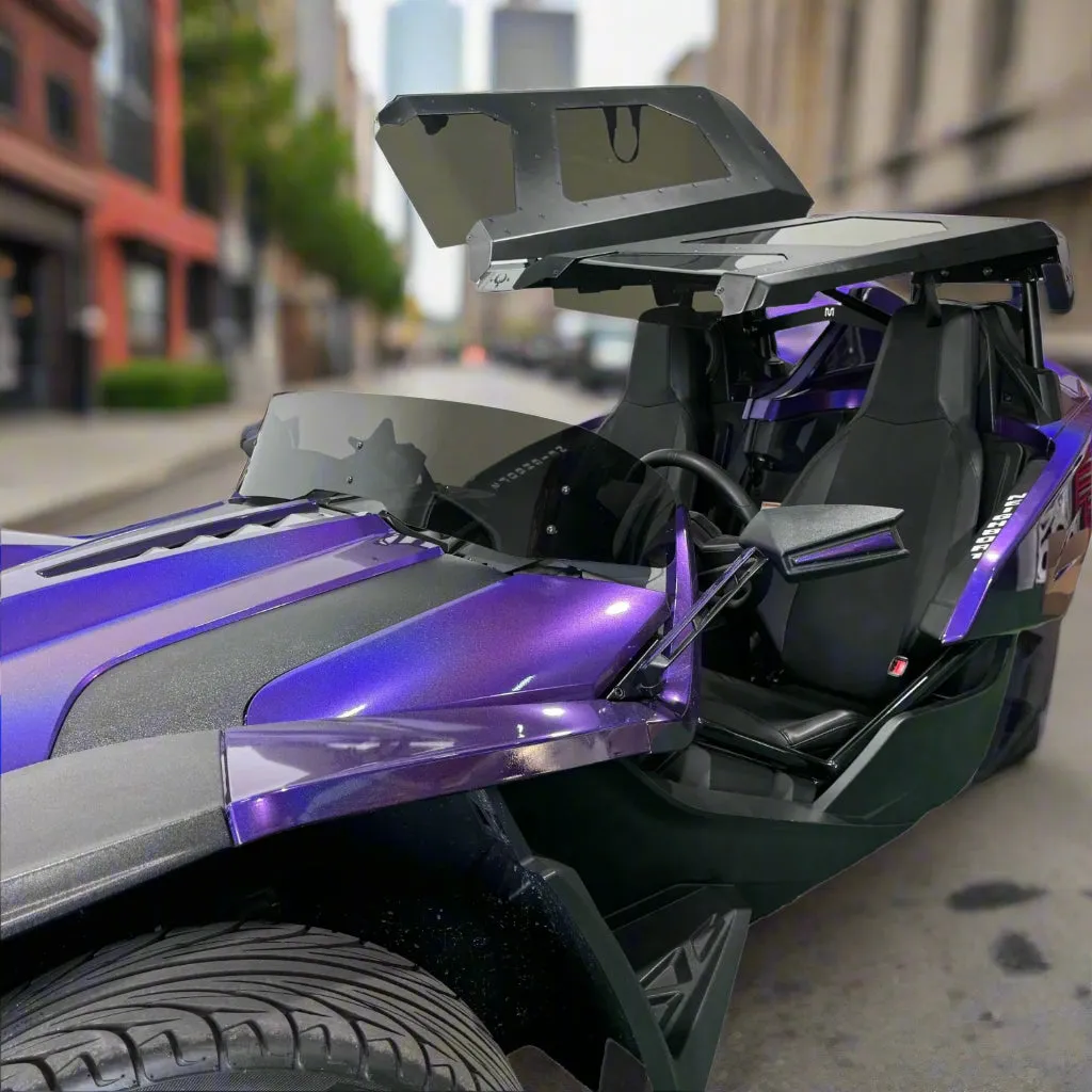 Phoenix Rising Roof System for Polaris Slingshot with Round Roll Hoops