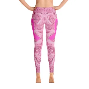 Pink Roses & Pink Ribbons Leggings
