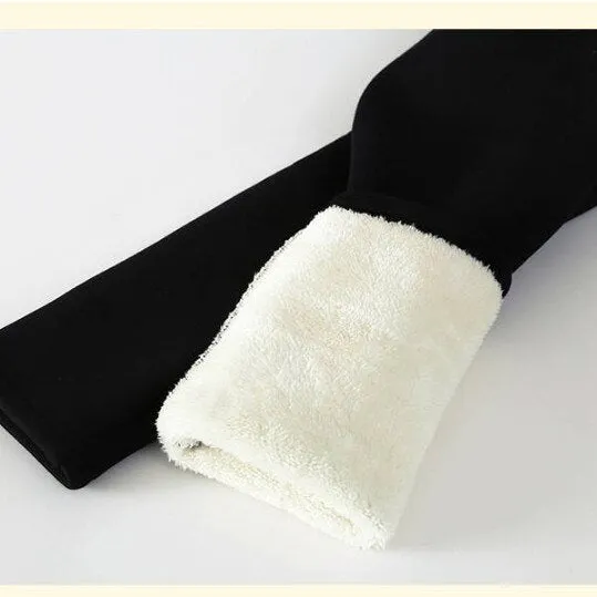 Plus Size Winter Warm Leggings Women Solid Black Leggings Women High Waist Casual Leggings Women