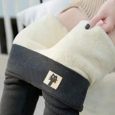 Plus Size Winter Warm Leggings Women Solid Black Leggings Women High Waist Casual Leggings Women