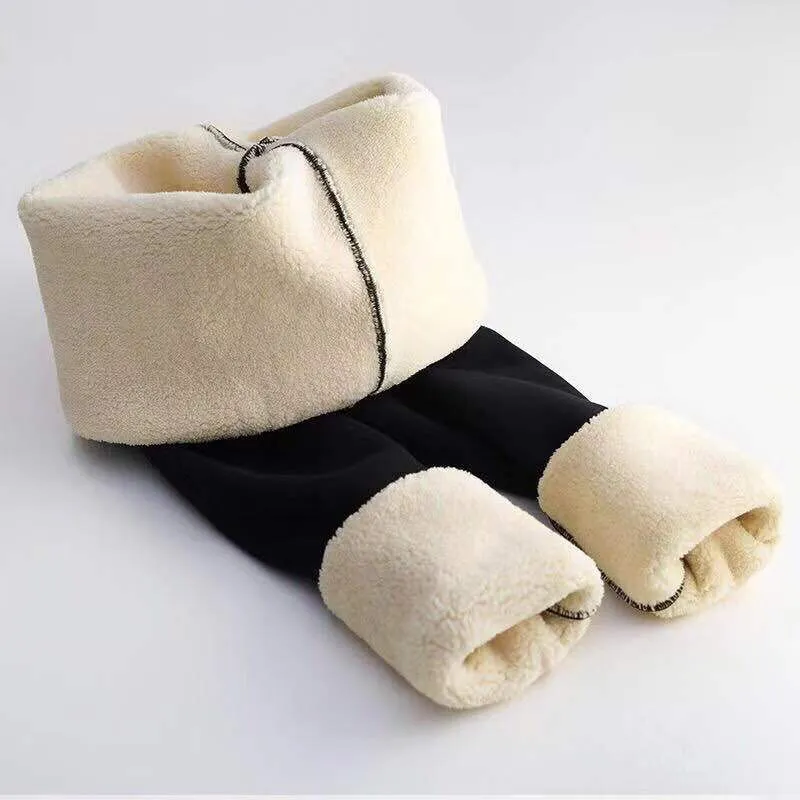 Plus Size Winter Warm Leggings Women Solid Black Leggings Women High Waist Casual Leggings Women