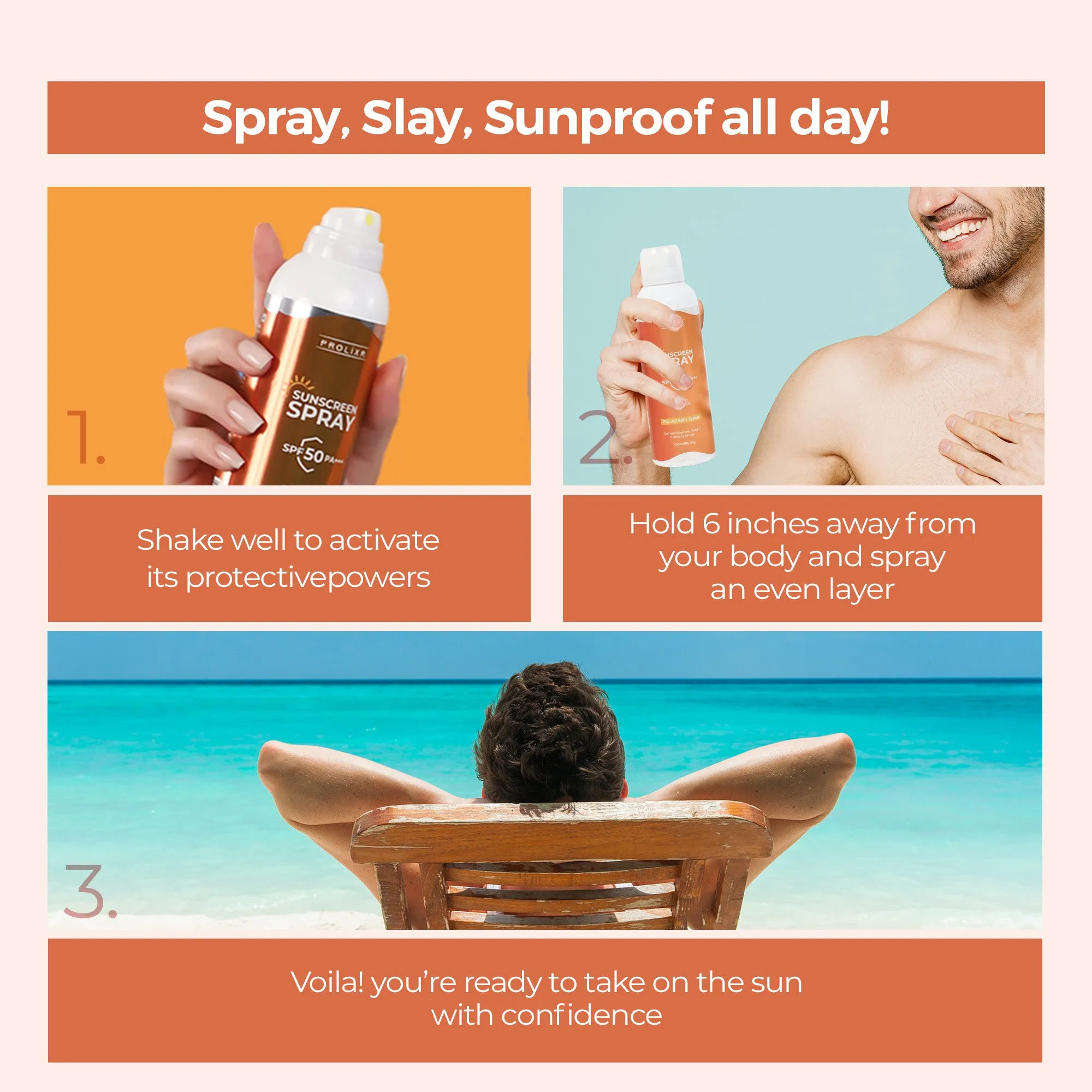 Prolixr Sunscreen SPF 50 PA    | Sunscreen for Men | Sunscreen Spray | Sunscreen for oily skin and for Dry Skin | Body Sunscreen | water resistant | Matte Sunscreen | 100 ml