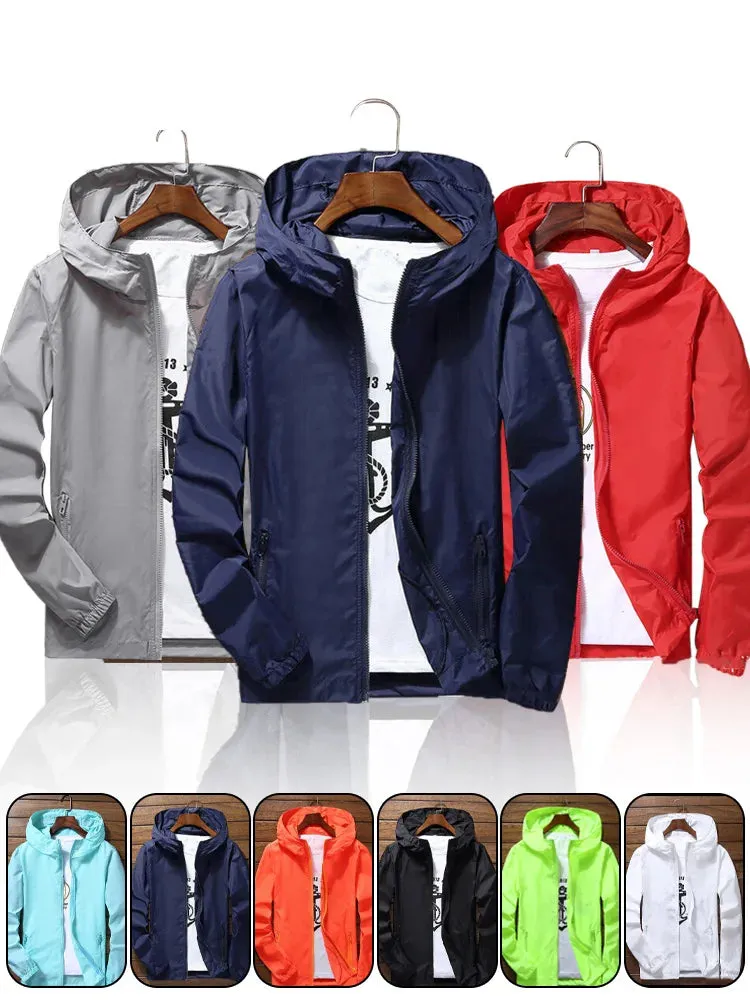 Quick Dry Coat Cycling Running Sunscreen Waterproof UV Women Men Thin Outwear Ultra-Light Jacket Men Windproof Coat Jacket 7XL