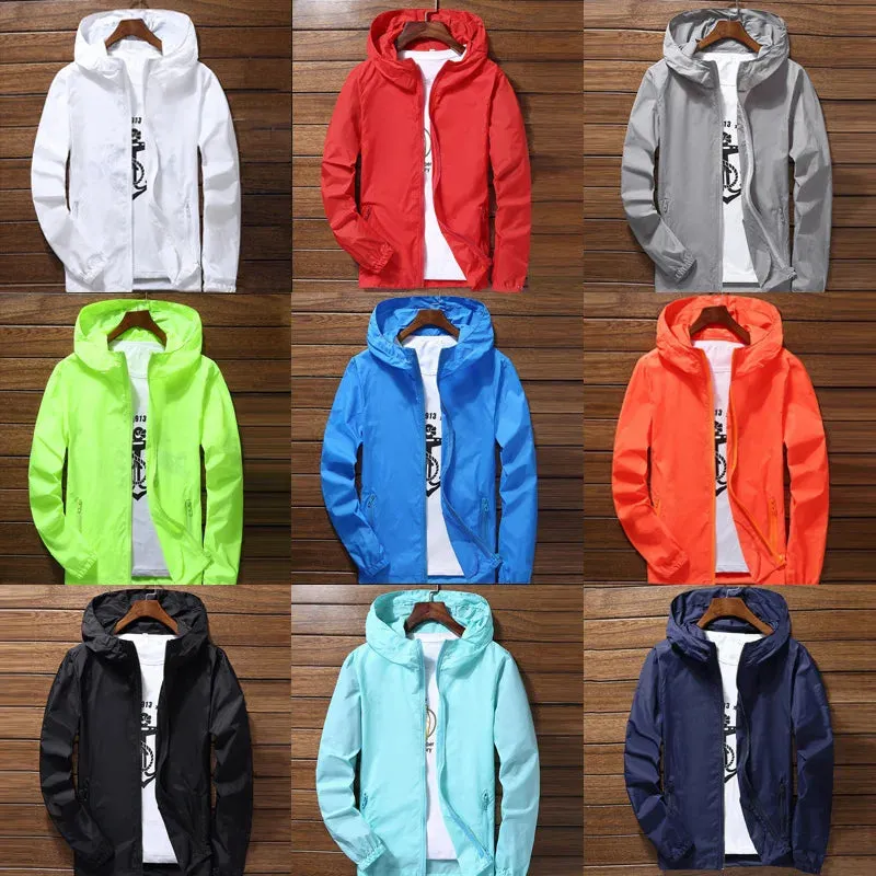 Quick Dry Coat Cycling Running Sunscreen Waterproof UV Women Men Thin Outwear Ultra-Light Jacket Men Windproof Coat Jacket 7XL