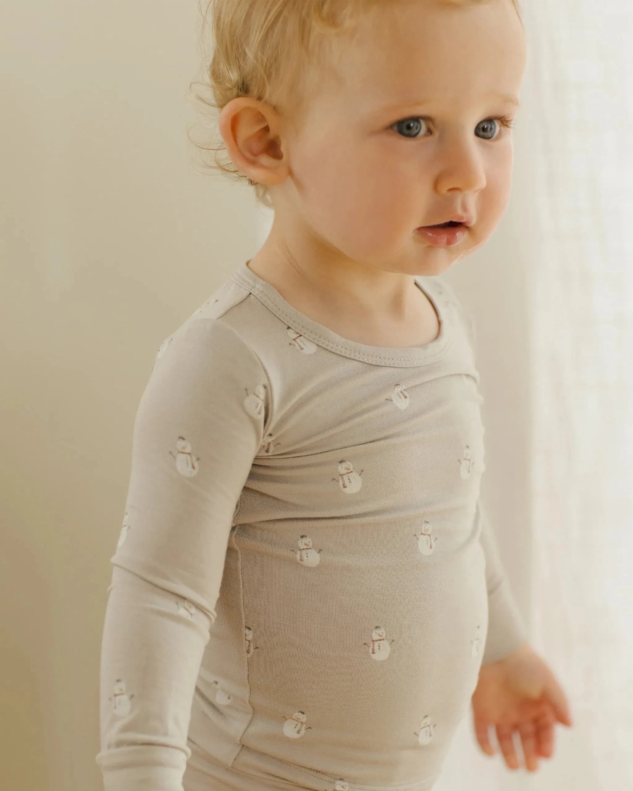 QUINCY MAE Bamboo Pajama Set || Snowmen