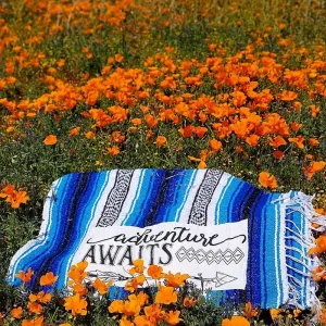 "Adventure" - Blue Throw - Falza Mexican Blanket - Wholesale
