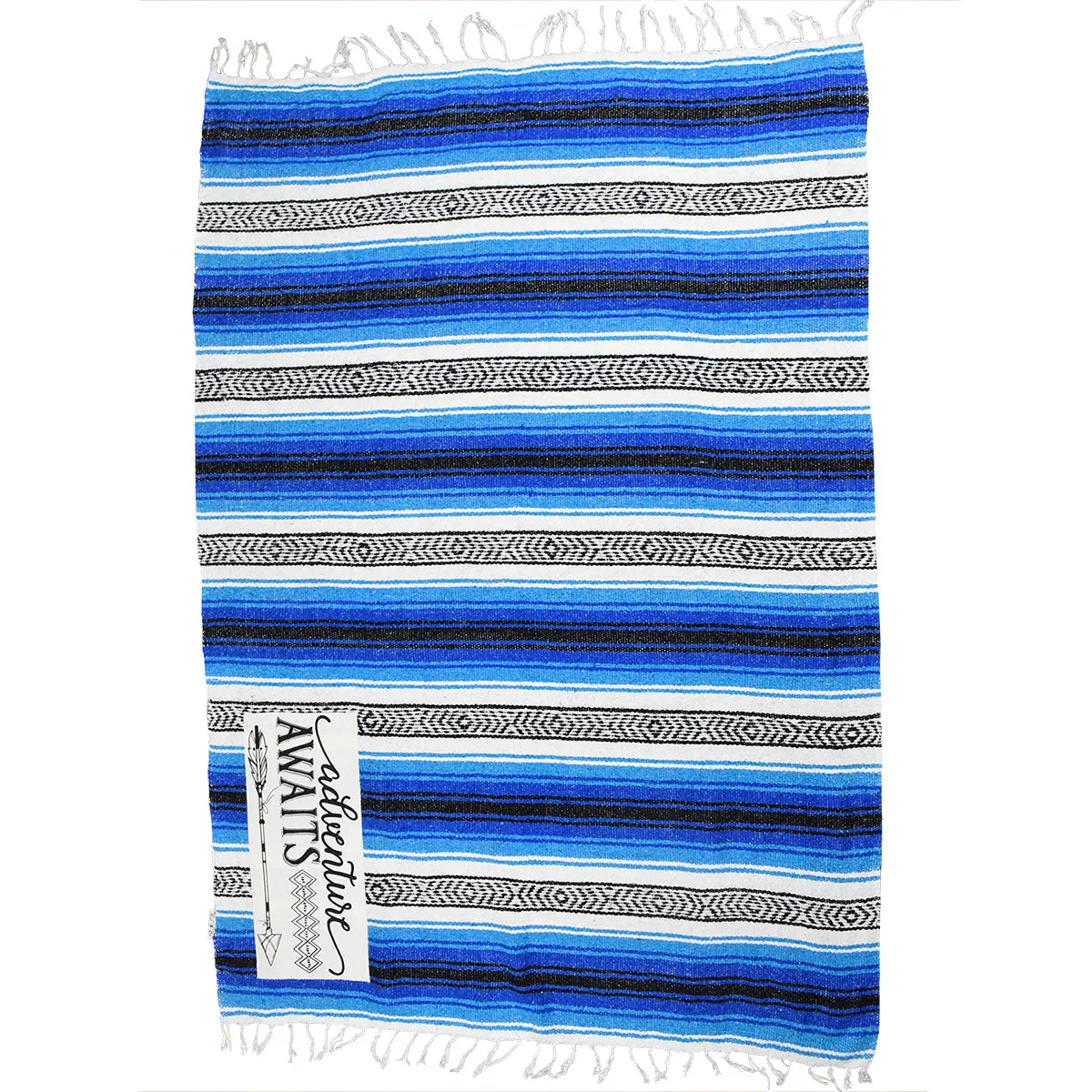 "Adventure" - Blue Throw - Falza Mexican Blanket - Wholesale