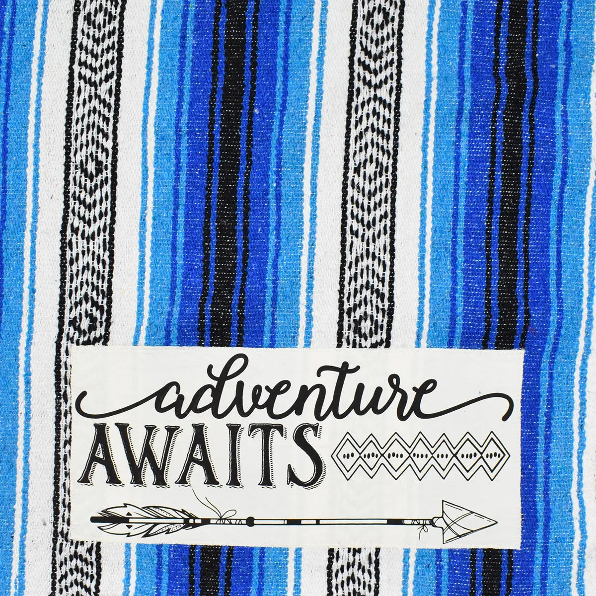"Adventure" - Blue Throw - Falza Mexican Blanket - Wholesale