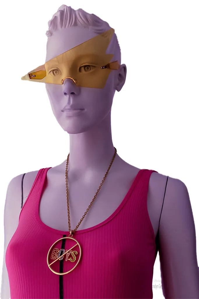 "Londyn Throwin Shade: Triangular Rimless Sunglasses