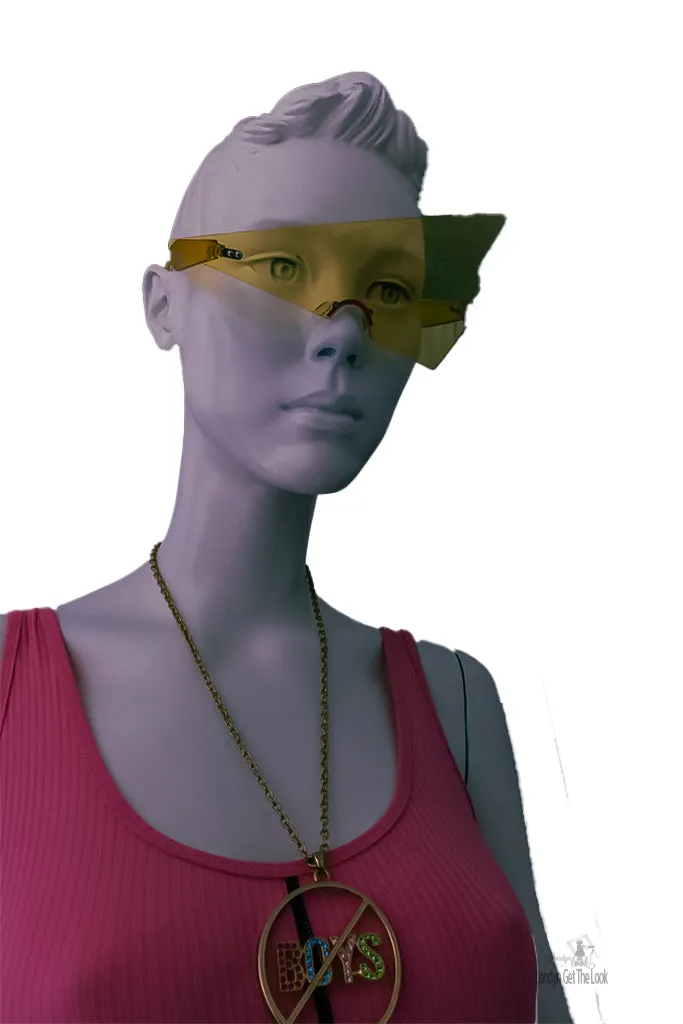 "Londyn Throwin Shade: Triangular Rimless Sunglasses