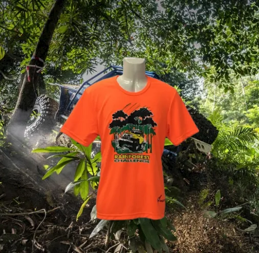 RAINFOREST CHALLENGE DRY FIT T-SHIRT - HI VISIBILITY ORANGE - RFC-S