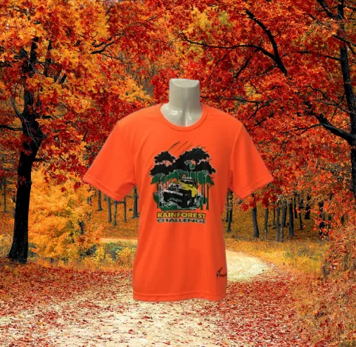 RAINFOREST CHALLENGE DRY FIT T-SHIRT - HI VISIBILITY ORANGE - RFC-S