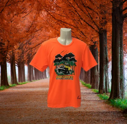 RAINFOREST CHALLENGE DRY FIT T-SHIRT - HI VISIBILITY ORANGE - RFC-S