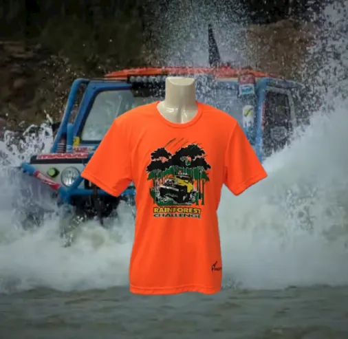 RAINFOREST CHALLENGE DRY FIT T-SHIRT - HI VISIBILITY ORANGE - RFC-S
